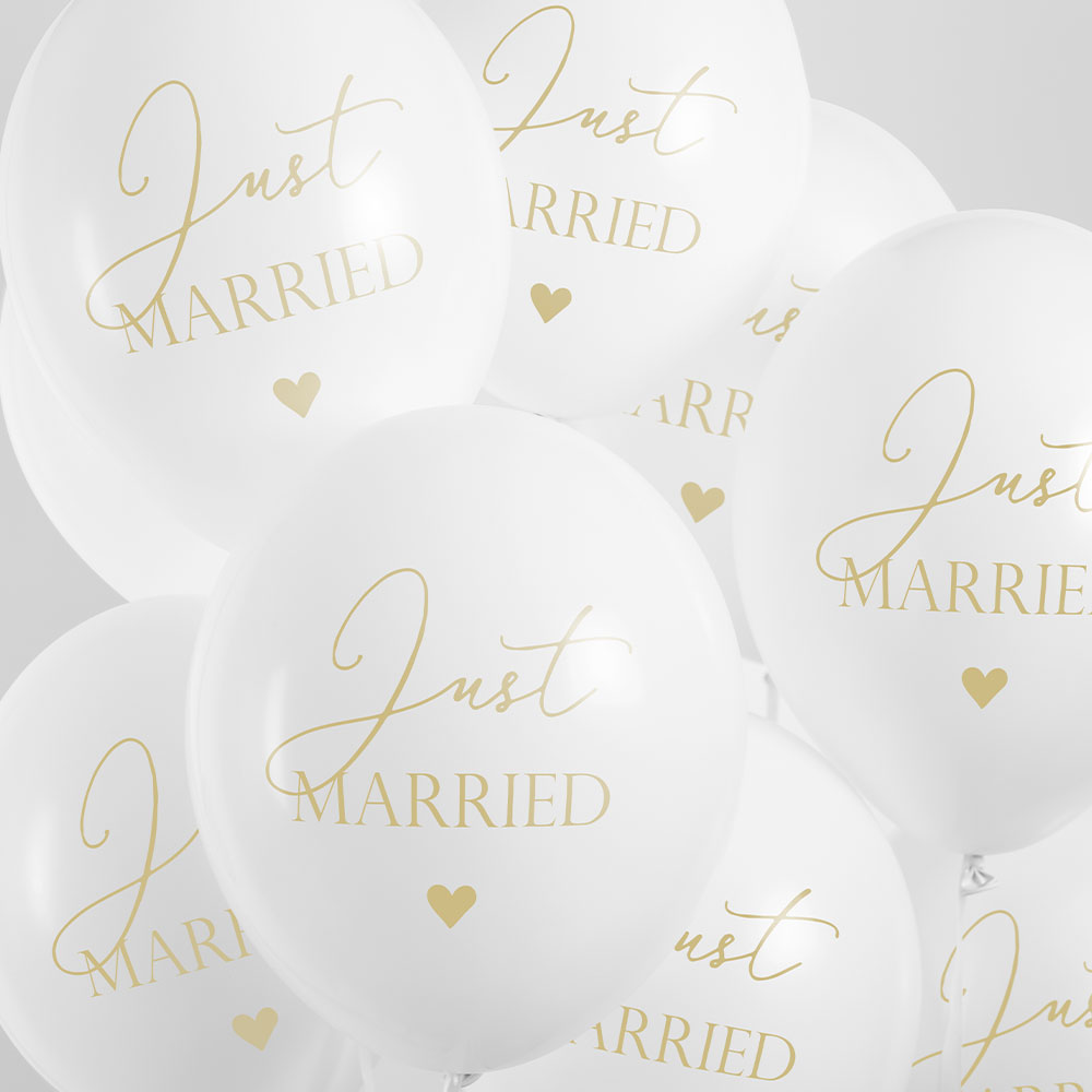 Just Married Latexballonger 50-pack