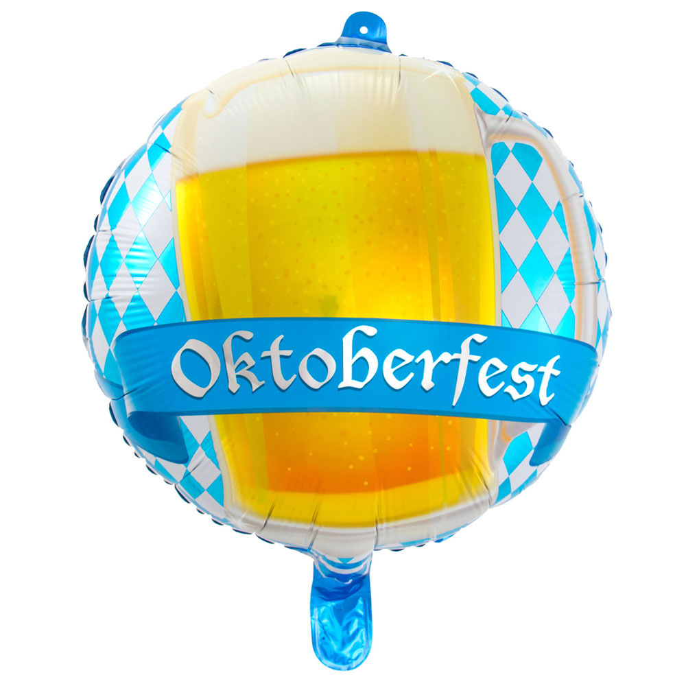 Oktoberfest Folieballong Ölglas Rund | Festartiklar//Ballonger//Högtider//Folieballonger//Ljusblå//Heliumballonger//KALASTEMAN//Oktoberfest//Färgteman//Oktoberfest Dekoration | PartyOutlet