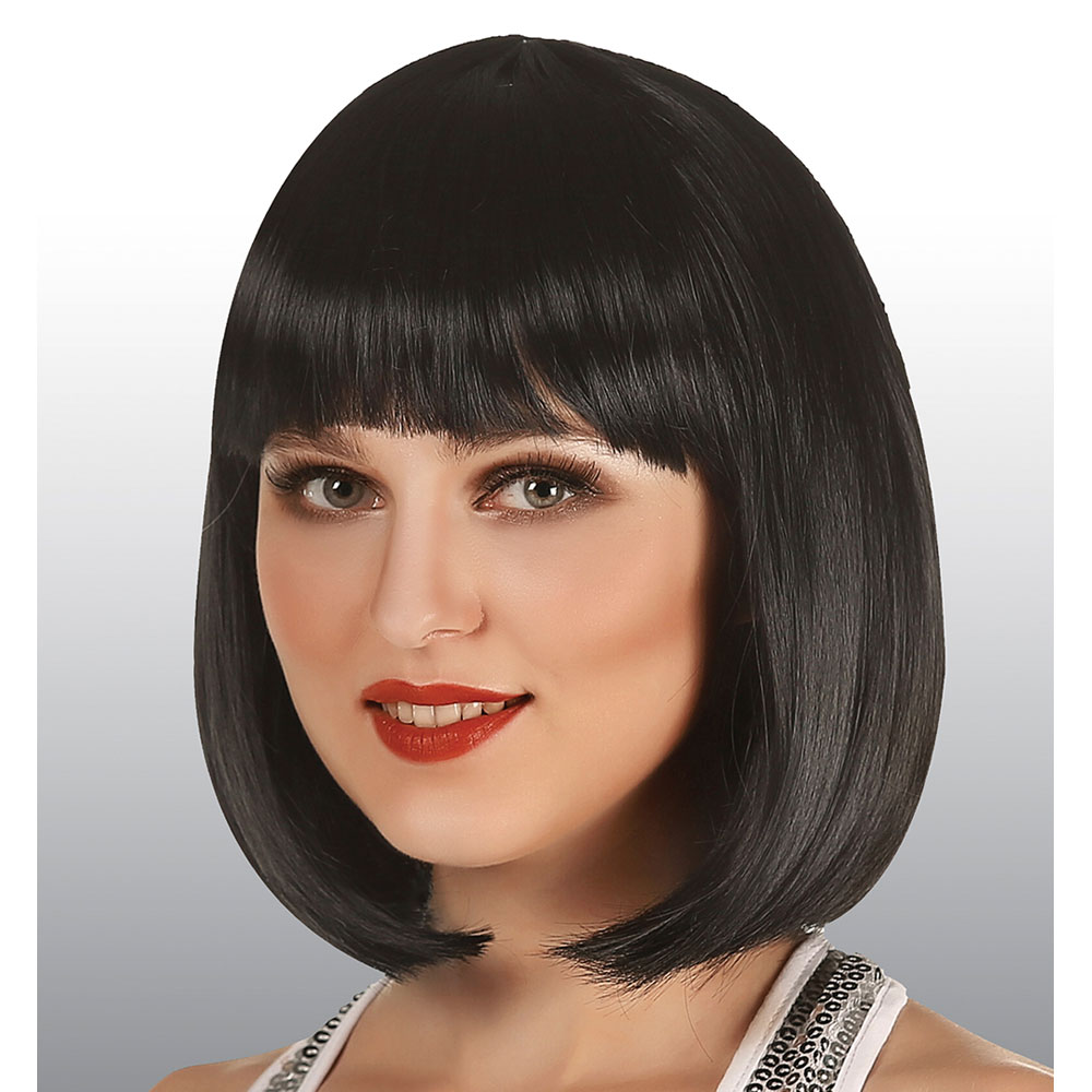 Peruk Natural Look Bob Svart | Maskerad//Peruker//Damperuker//Maskeradteman//Svarta peruker//Peruker Efter Färg//Glitter & Glamour | PartyOutlet