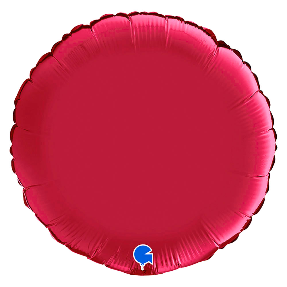 Rund Folieballong Satin Cherry | Festartiklar//Ballonger//Högtider//Folieballonger//Heliumballonger//Enfärgade Ballonger | PartyOutlet