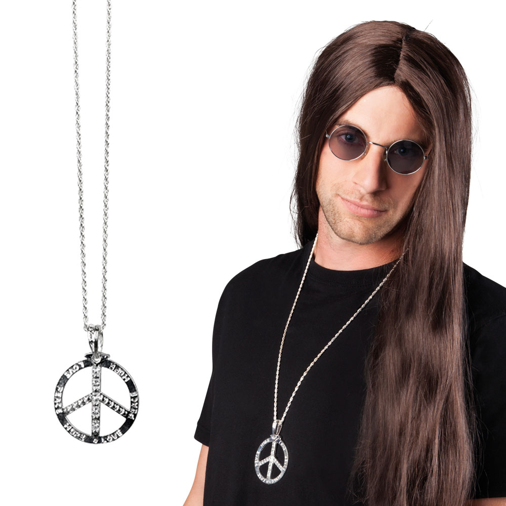 Silvrigt Peace Halsband