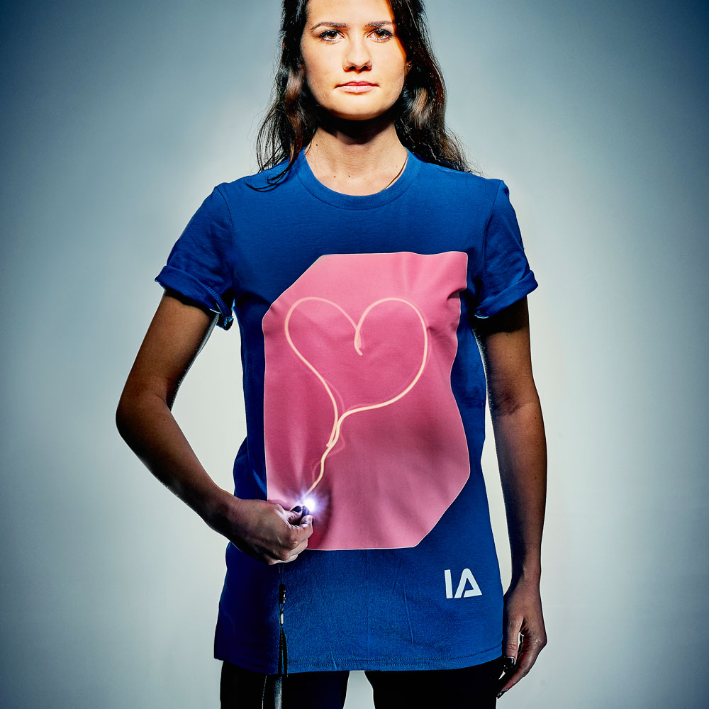 Självlysande T-shirt Blå och Rosa