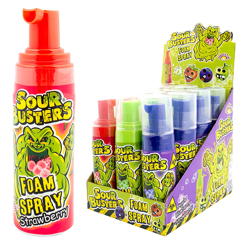 Sours Busters Skum Godisspray | Festartiklar//Kalastillbehör//Högtider//Halloween//Godis//Ätbart & Drickbart//Halloween godis//Sura Godisar | PartyOutlet