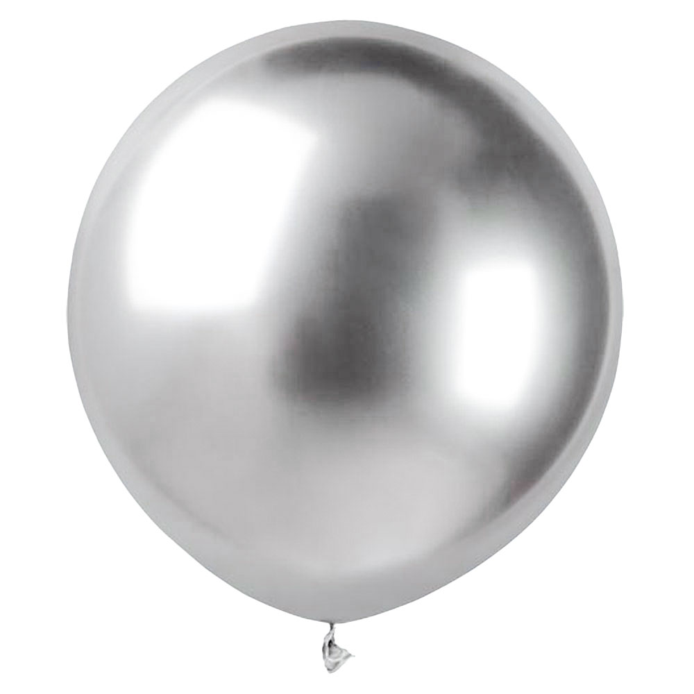 Stora Runda Silver Chrome Ballonger | Festartiklar//Ballonger//Latexballonger//Högtider//Heliumballonger//Nyår//Enfärgade Ballonger//Nyårsballonger//Jätteballonger | PartyOutlet