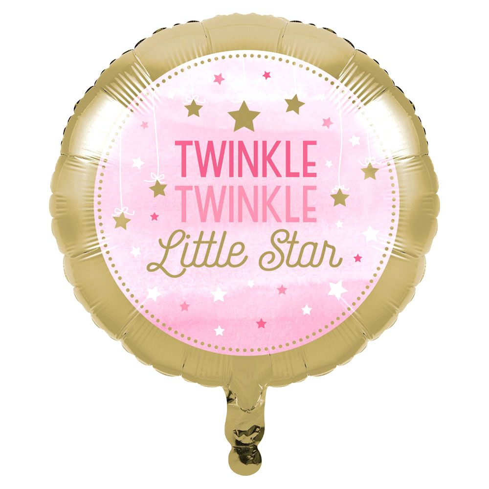 Läs mer om Twinkle Twinkle Little Star Folieballong Ljusrosa