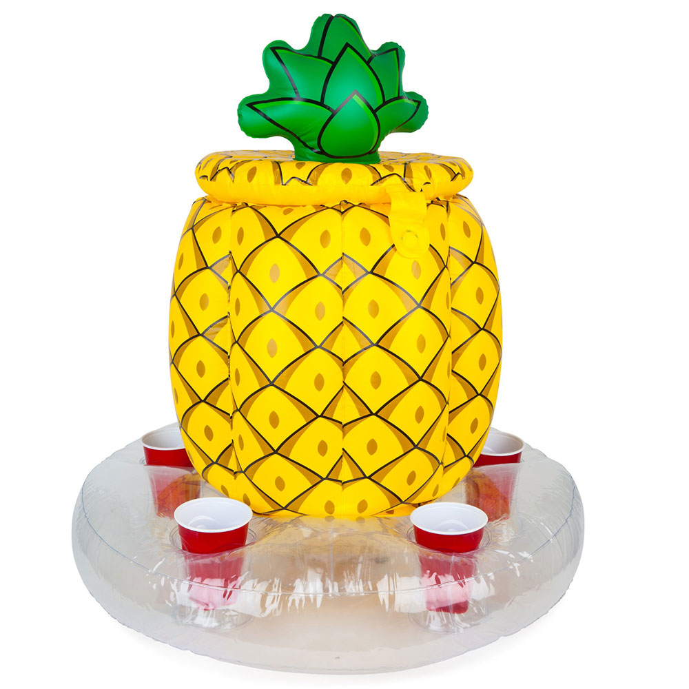 Läs mer om Uppblåsbar Ananas Kyl med Drinkhållare