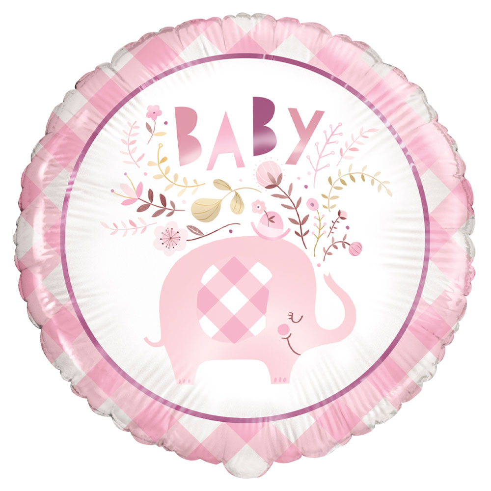 Babyshower Folieballong Elefant Rosa