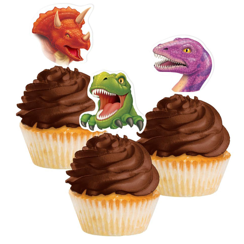 Cupcake Dekorationer Dino Blast | Festartiklar//Dekoration//Tårtdekorationer//Barnkalas//KALASTEMAN//Baka//Dinosaur Kalas//Party Picks | PartyOutlet