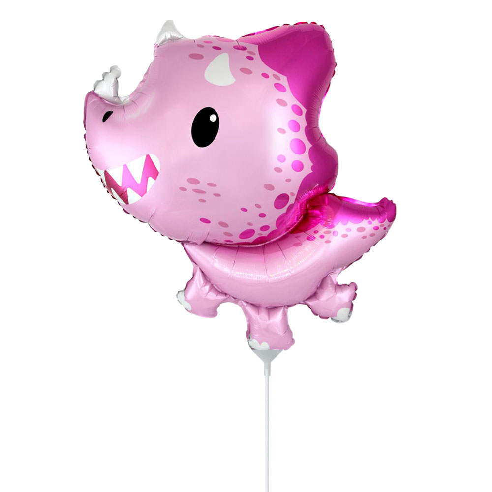 Dinosaurie Folieballong Triceratops Liten Rosa