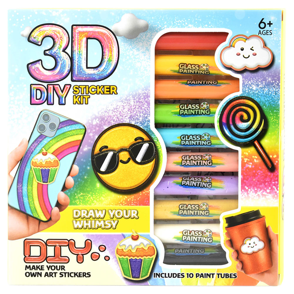 DIY 3D Stickers Kit Färgmix | Roliga Prylar//Högtider//Leksaker//Måla & Rita//Julklappar//Jul//Julklapp till barn | PartyOutlet