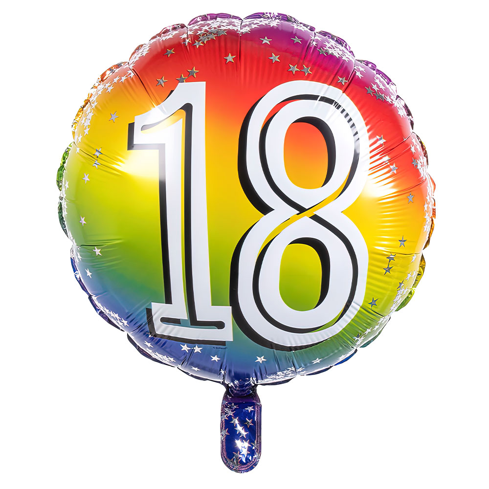 Folieballong Regnbåge 18 år