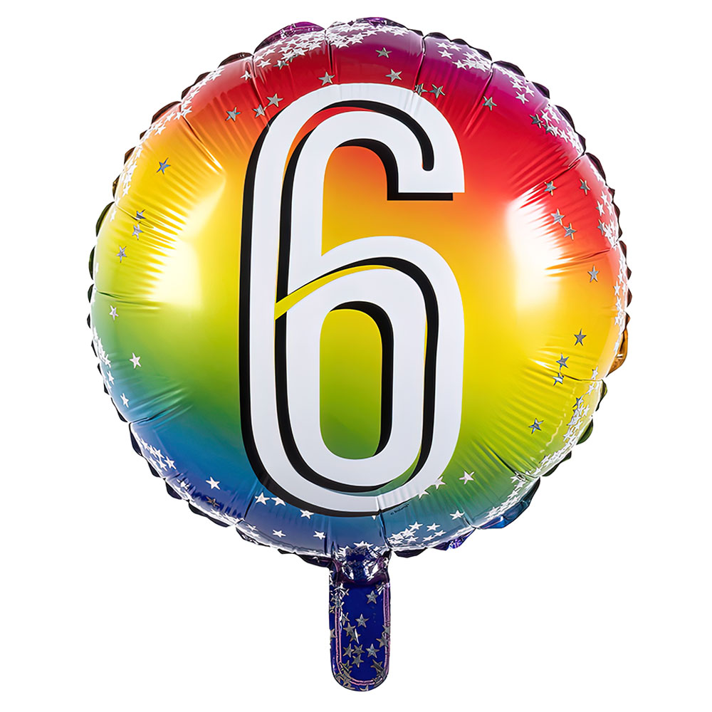 Folieballong Regnbåge 6 år