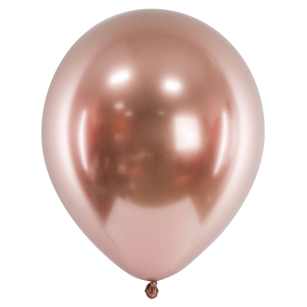 Glansiga Latexballonger Roséguld