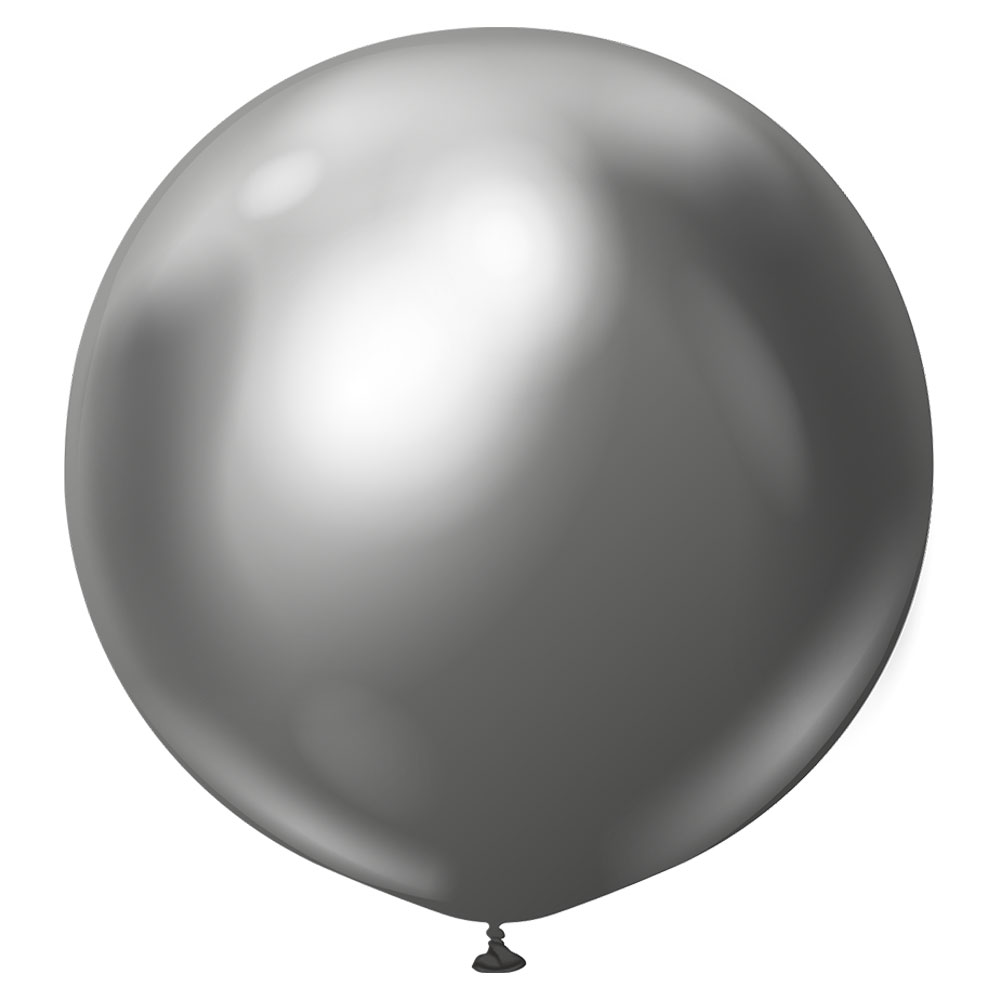 Grå Gigantiska Chrome Latexballonger Space Grey 2-pack