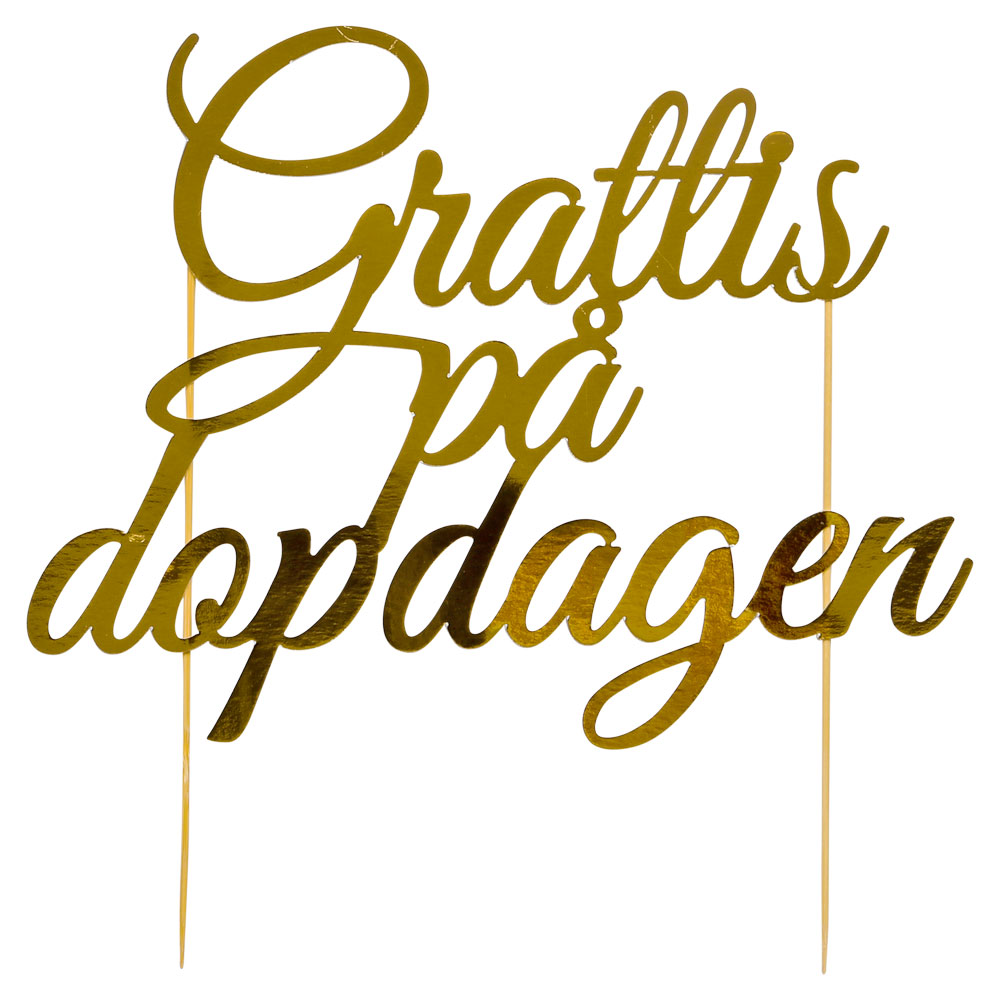 Grattis På Dopdagen Tårtdekoration | Festartiklar//Dekoration//Tårtdekorationer//KALASTEMAN//CAKE TOPPERS//Baka//Dop//Dop Dekoration//Party Picks//Dop Dukning | PartyOutlet