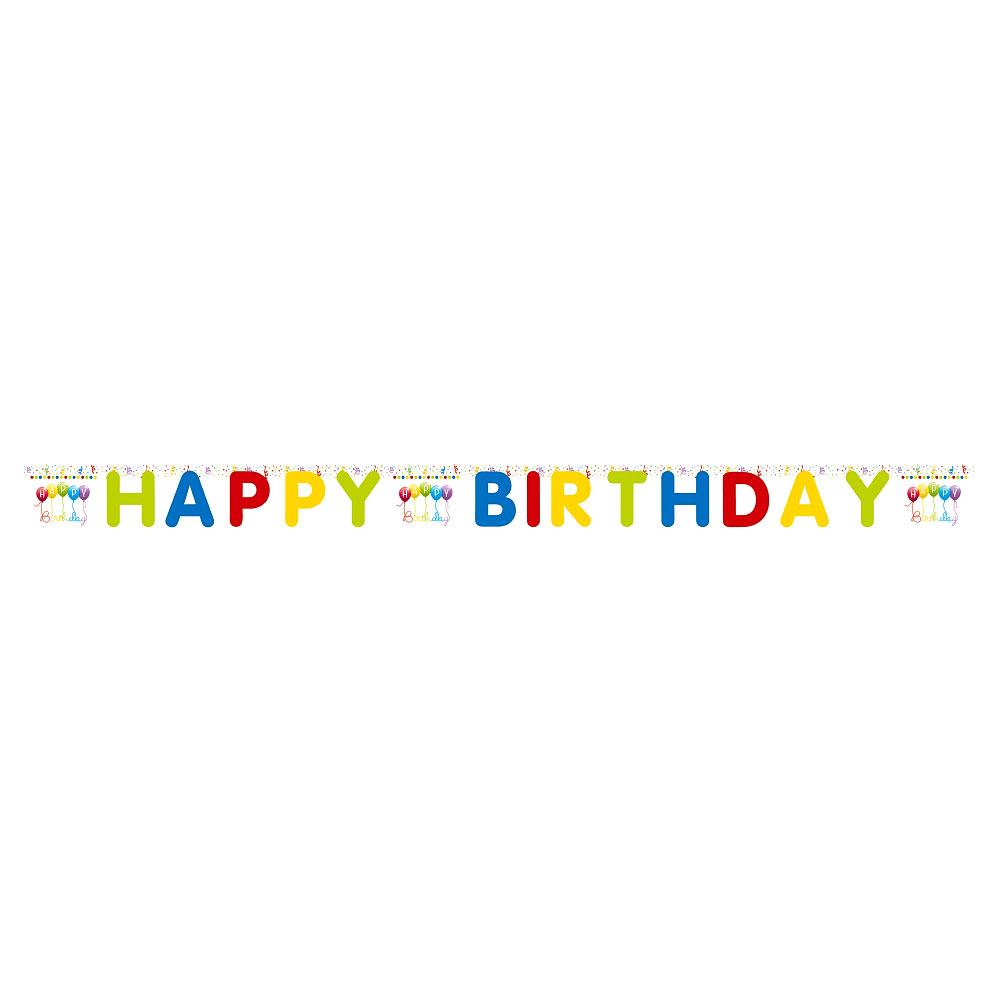 Happy Birthday Streamers Girlang | Festartiklar//Dekoration//Girlanger//Födelsedagsfest//KALASTEMAN | PartyOutlet