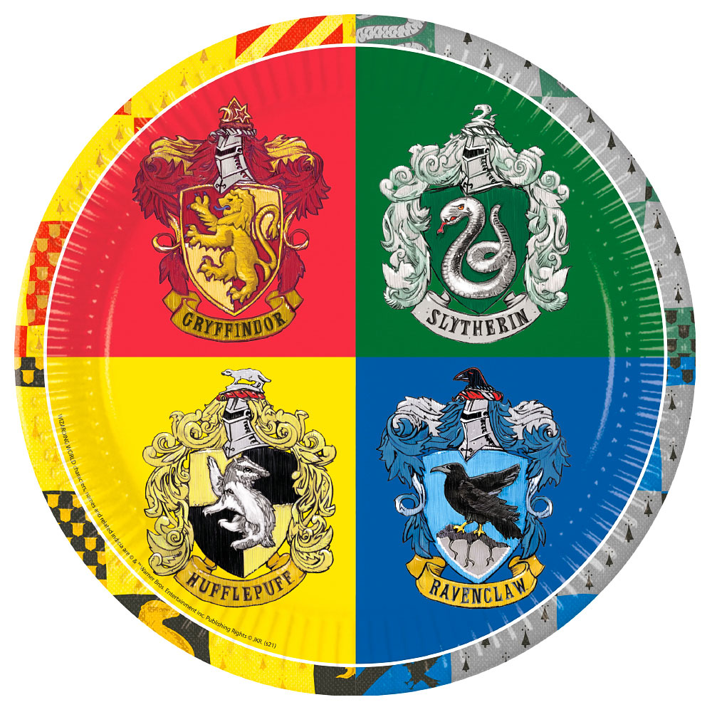 Harry Potter Hogwarts Houses Papperstallrikar | Festartiklar//Dukning//Engångstallrikar//Barnkalas//KALASTEMAN//Harry Potter Kalas | PartyOutlet