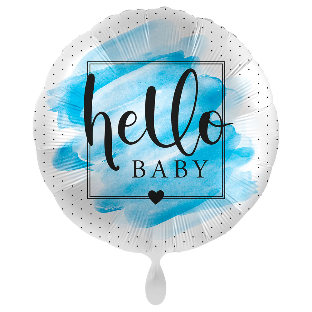 Läs mer om Hello Baby Ballong Welcome Baby Blå