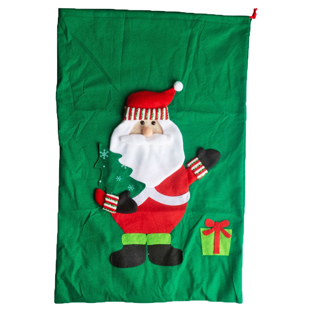 Julklappssäck med Jultomte Grön | Tillbehör//Maskerad//Högtider//Tomtesäckar//Julklappsinslagning//Jul//Julaccessoarer//Accessoarer Maskerad//Jul maskerad | PartyOutlet