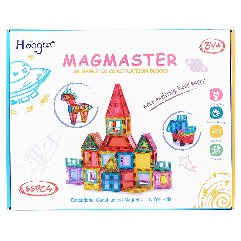 Magnetiska Byggklossar 66-pack