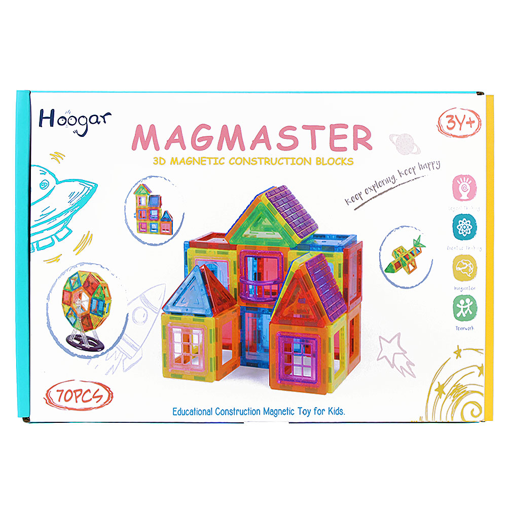 Magnetiska Byggklossar 70-pack