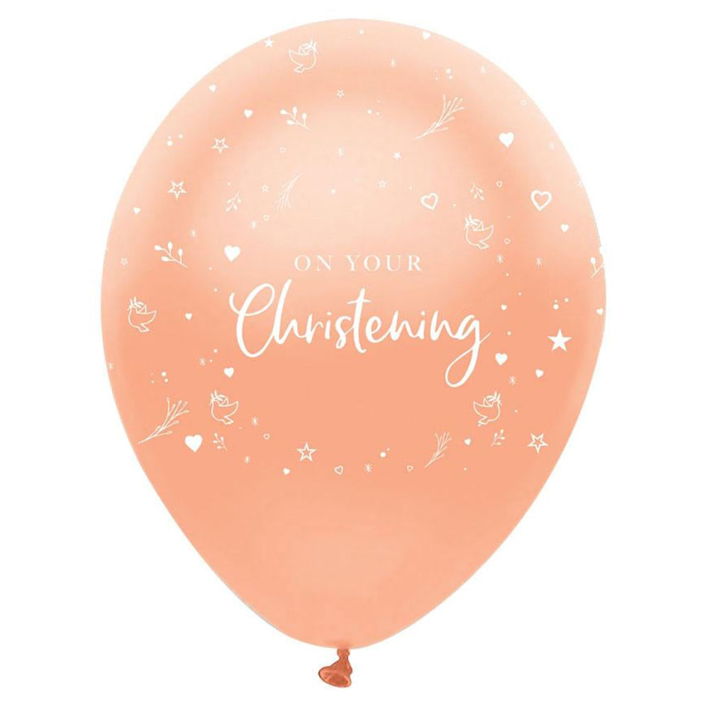 On Your Christening Ballonger Pearlised Roseguld | Festartiklar//Ballonger//Latexballonger//Heliumballonger//KALASTEMAN//Dop//Dop Dekoration//Dop Ballonger | PartyOutlet