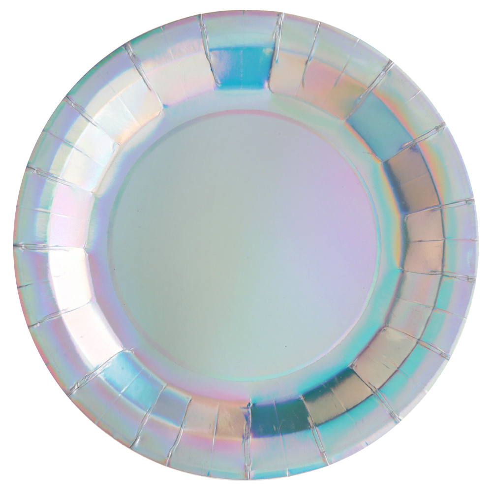 Papptallrikar Iridescent Silver