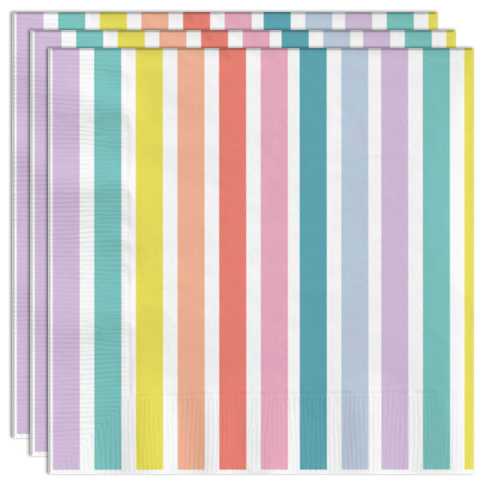 Servetter Stripes Pastell