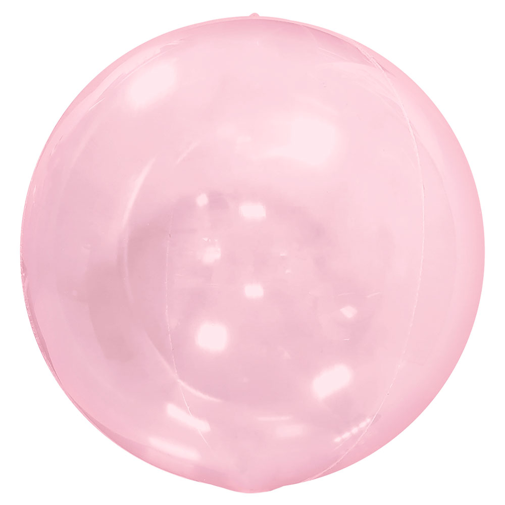 Stor Globe Folieballong Transparent Rosa