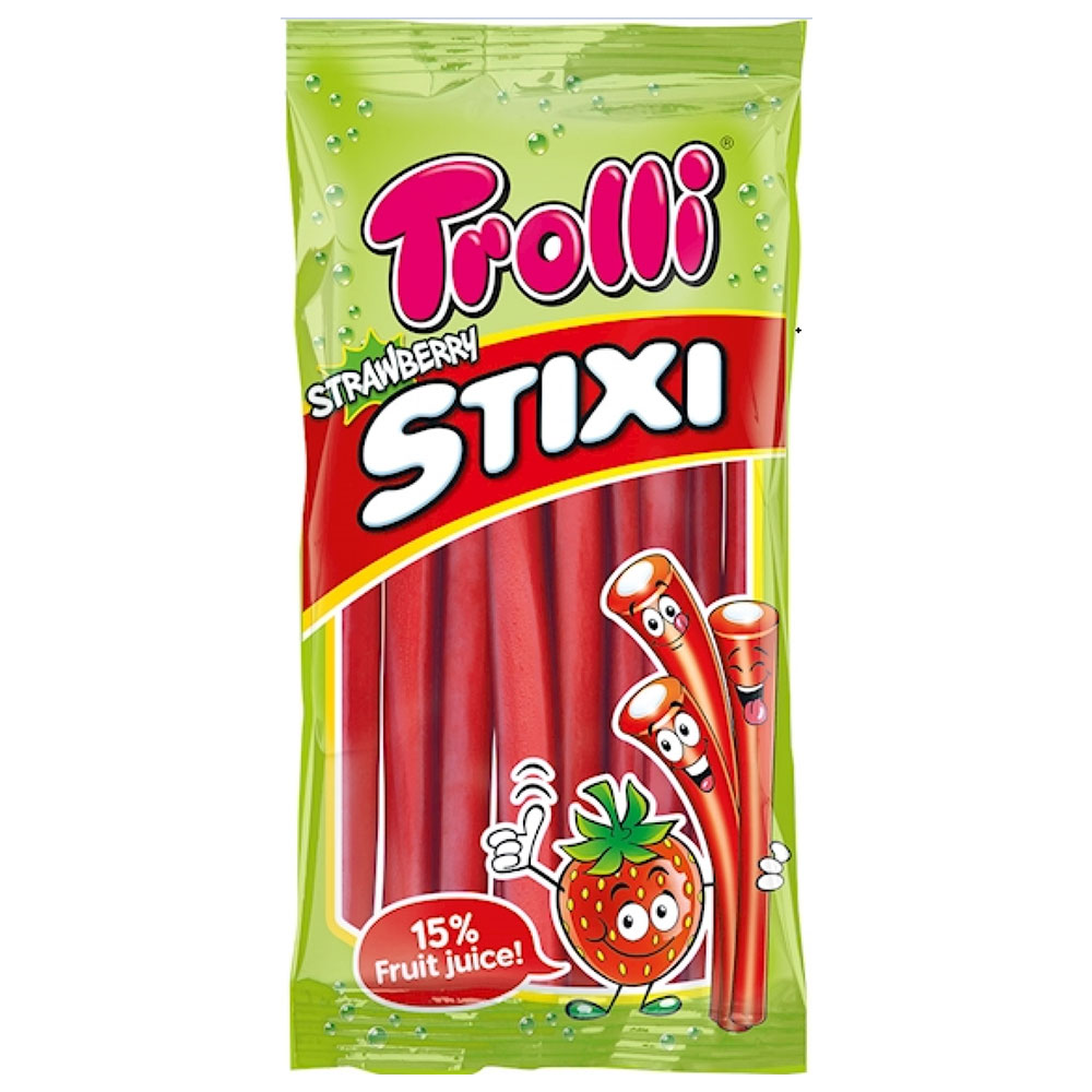 Trolli Stixi Godisstänger Jordgubb