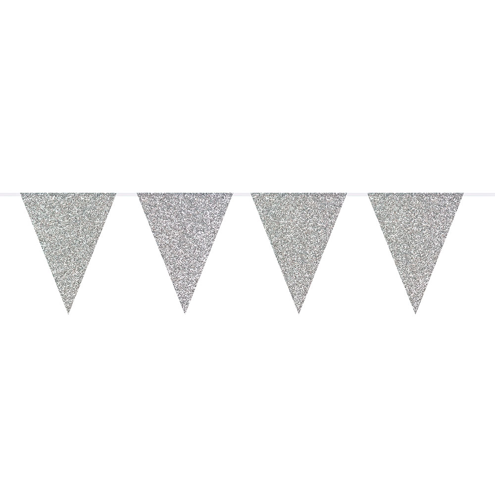 Vimpelgirlang Glitter Silver