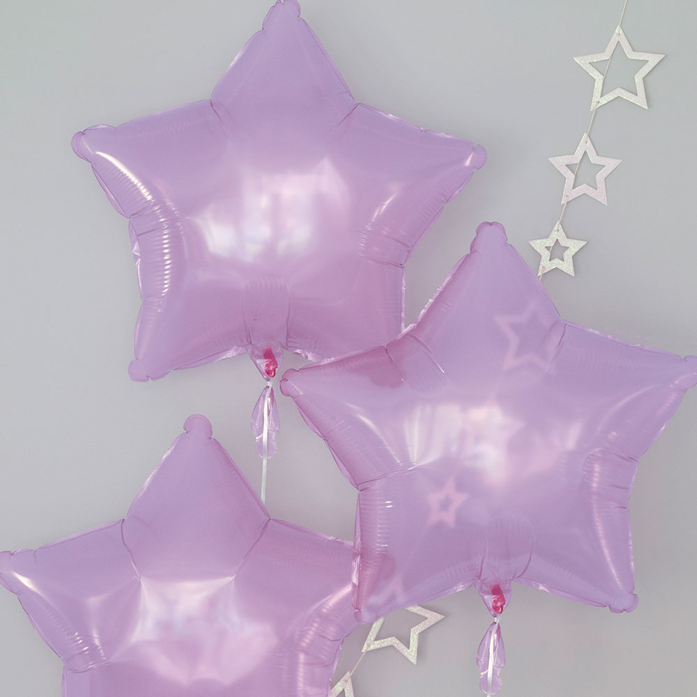 Folieballong Stjärnor Ljusrosa 3-pack | Festartiklar//Ballonger//Lila//Folieballonger//Heliumballonger//KALASTEMAN//Enfärgade Ballonger//Färgteman | PartyOutlet