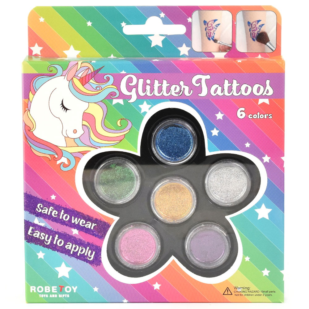 Glitter Tatuering Kit 6 Färger