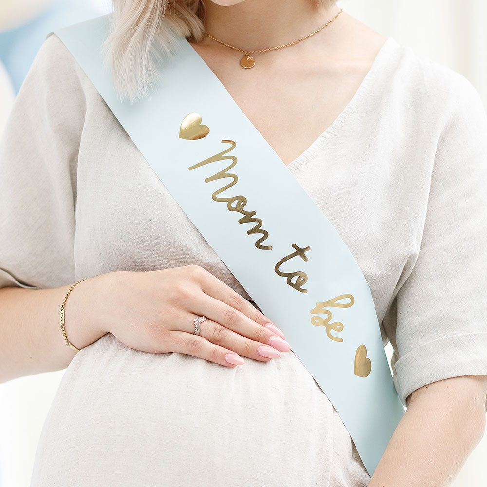 Mom to be Sash Blå | Tillbehör//Maskerad//Utmärkelser//Baby Shower//KALASTEMAN//Baby Shower Dekoration//It's a Boy//Baby Shower Teman | PartyOutlet