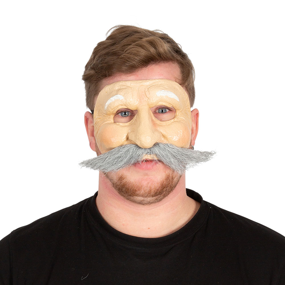 Ögonmask med Mustasch Grå