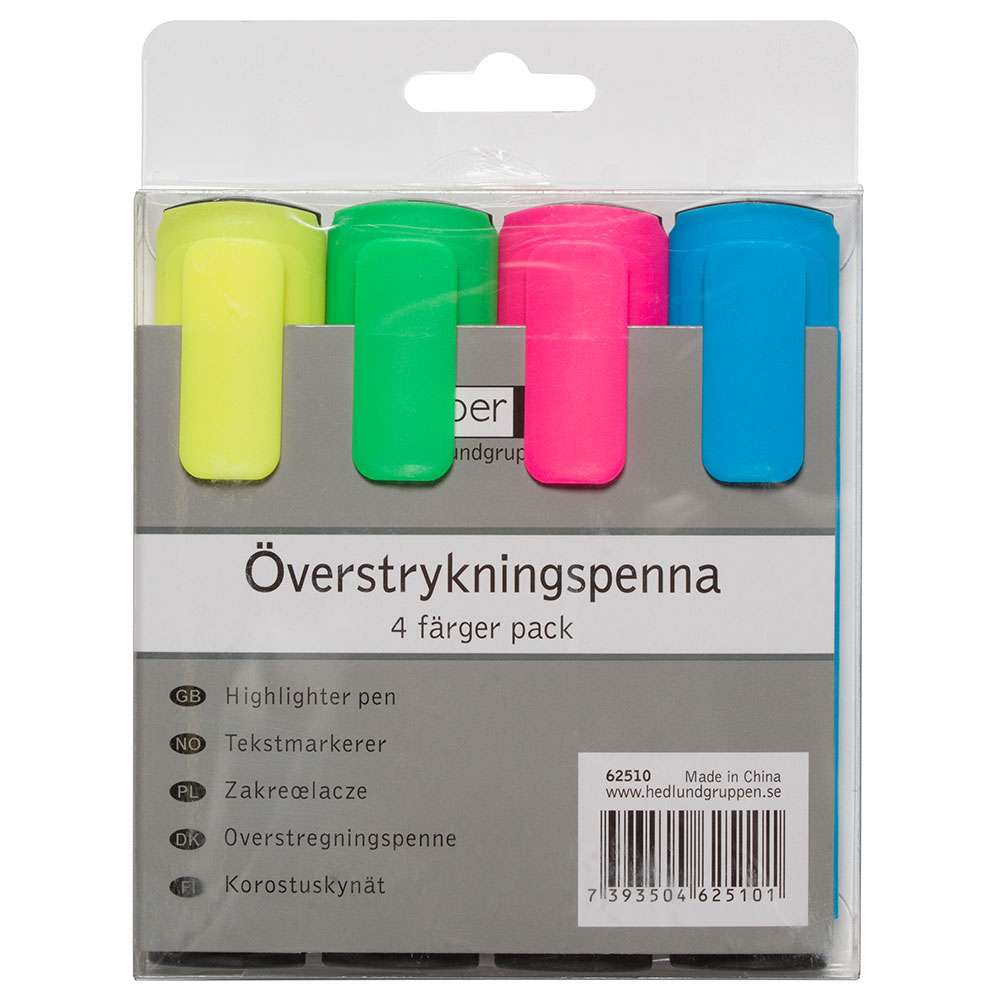 Överstrykningspenna 4-Pack