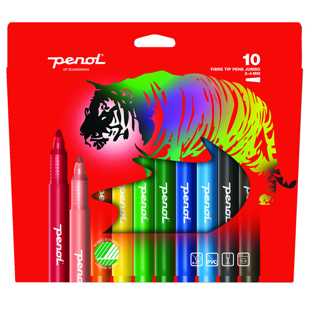 Penol Jumbo Tuschpennor 10-Pack