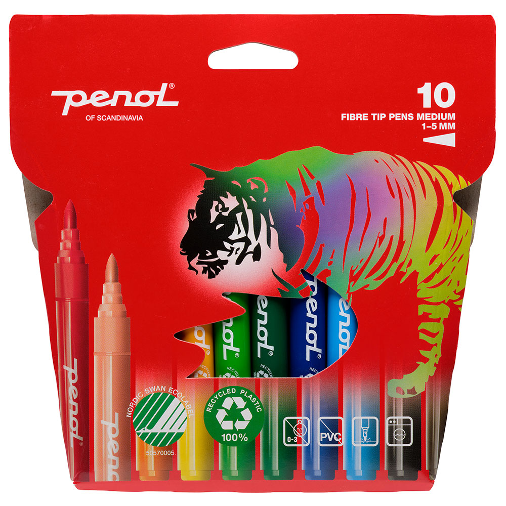 Penol Medium Tuschpennor 10-Pack