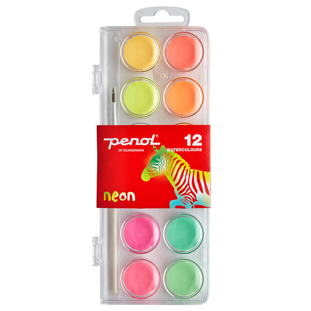 Penol Neon Akvarellfärg 12-Pack