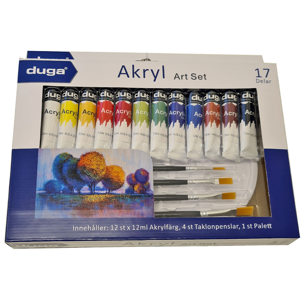 Akrylfärgset 17-pack