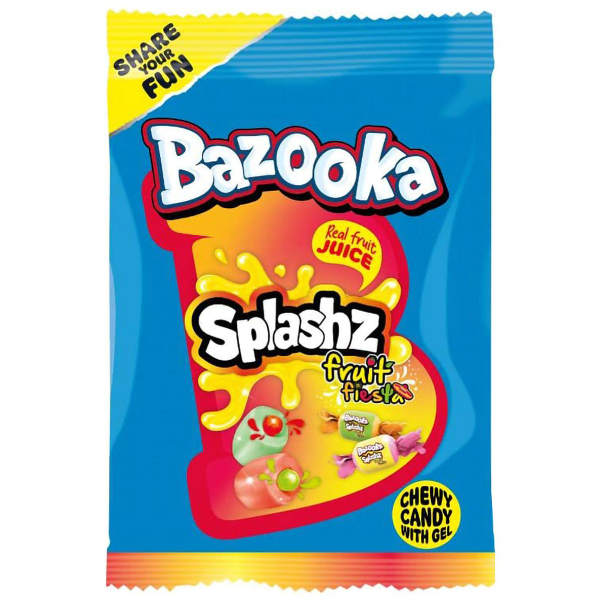 Bazooka Splashz Fruit Fiesta | Festartiklar//Kalastillbehör//Godis//Ätbart & Drickbart | PartyOutlet