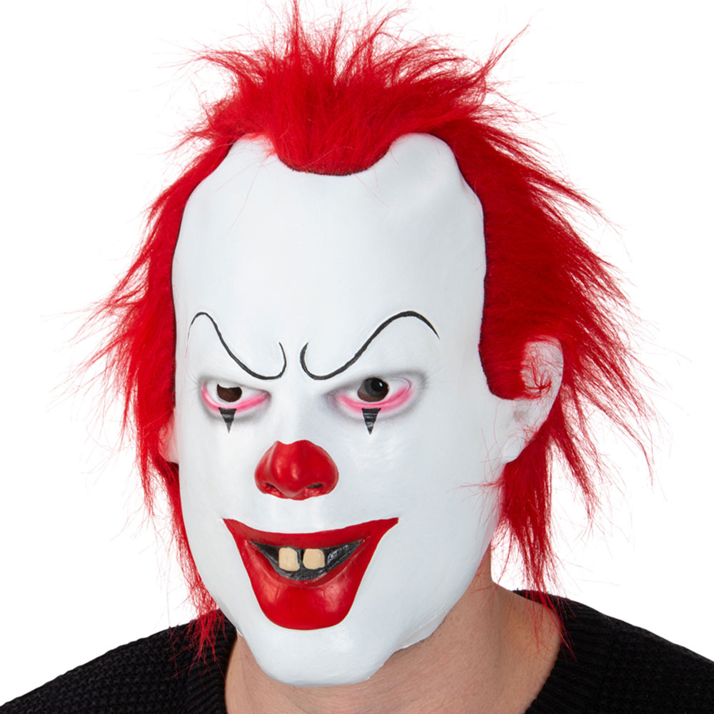 Clown Latexmask Vit/Röd | Maskerad//Högtider//Masker//Vuxenmasker//Halloween//Clown Maskerad//Halloween kostymer//Halloween masker | PartyOutlet