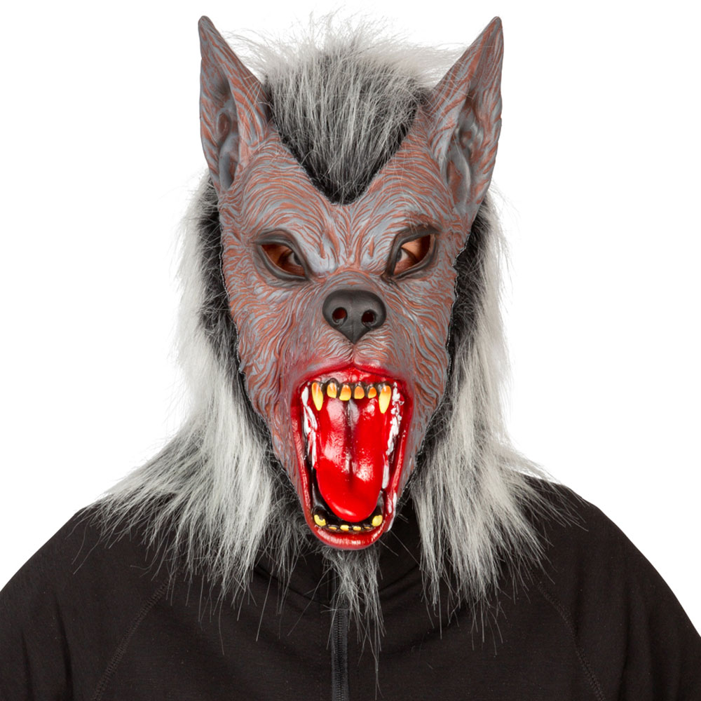 Heltäckande Varg Latexmask | Maskerad//Högtider//Masker//Djurmasker//Halloween//Maskeradteman//Djur Maskerad//Halloween masker//Sagofigurer Maskerad//Rödluvan Maskerad//Varg Maskerad | PartyOutlet