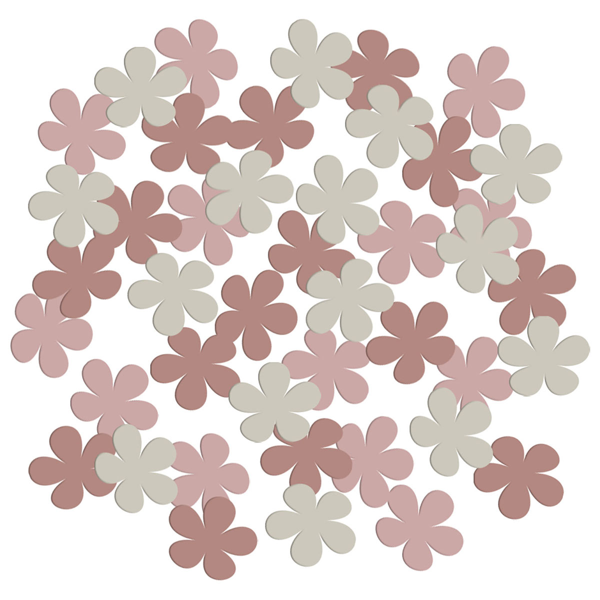 Konfetti Blommor Rosabrun/Gammalrosa/Beige 80-pack