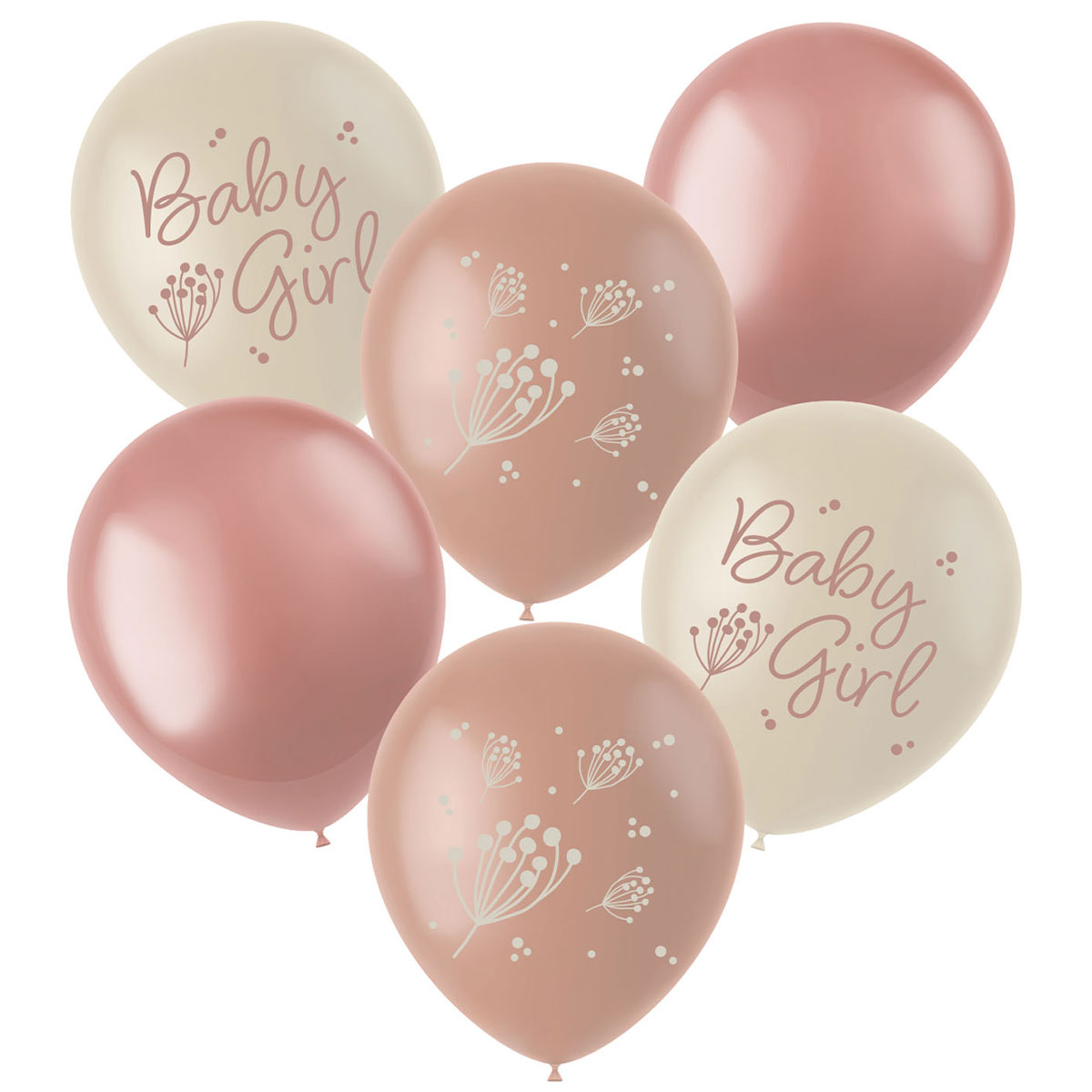 Latexballonger Baby Girl Mix 6-pack