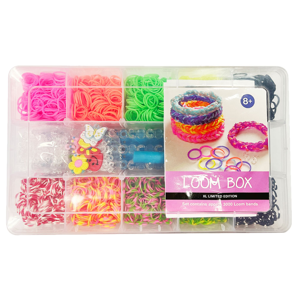 Loom Bands XL 3000-Pack | Tillbehör//Roliga Prylar//Maskerad//Högtider//Smycken//Leksaker//Julklappar//Jul//Pyssel//Julklapp till barn | PartyOutlet