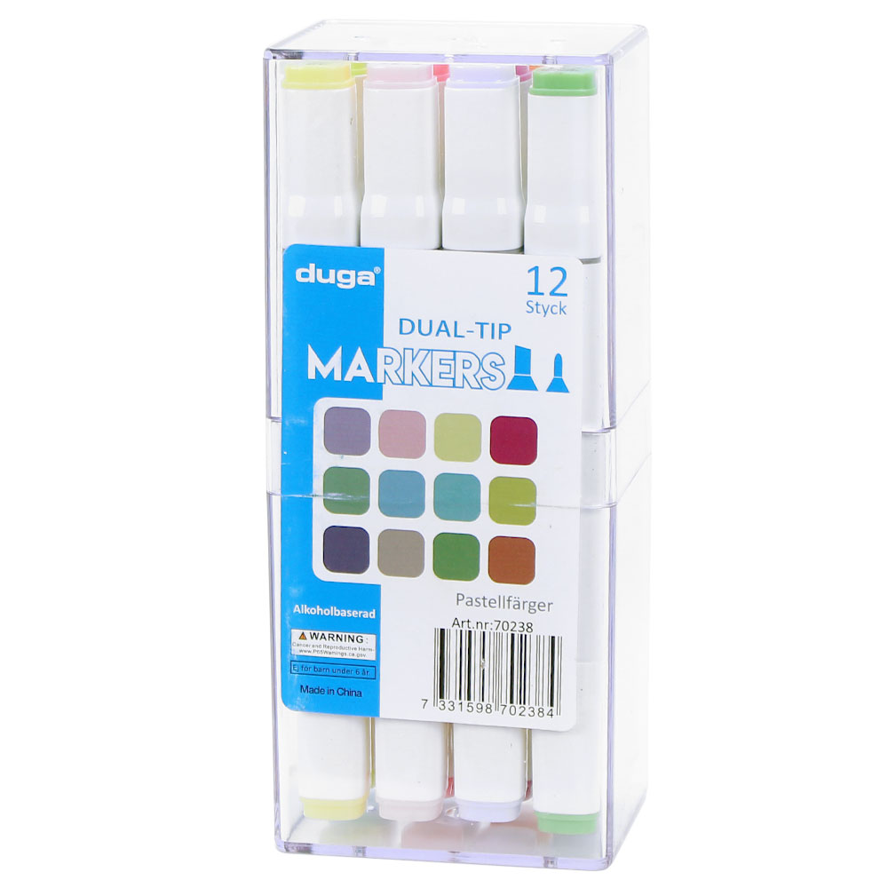 Markörpennor Pastell 12-pack