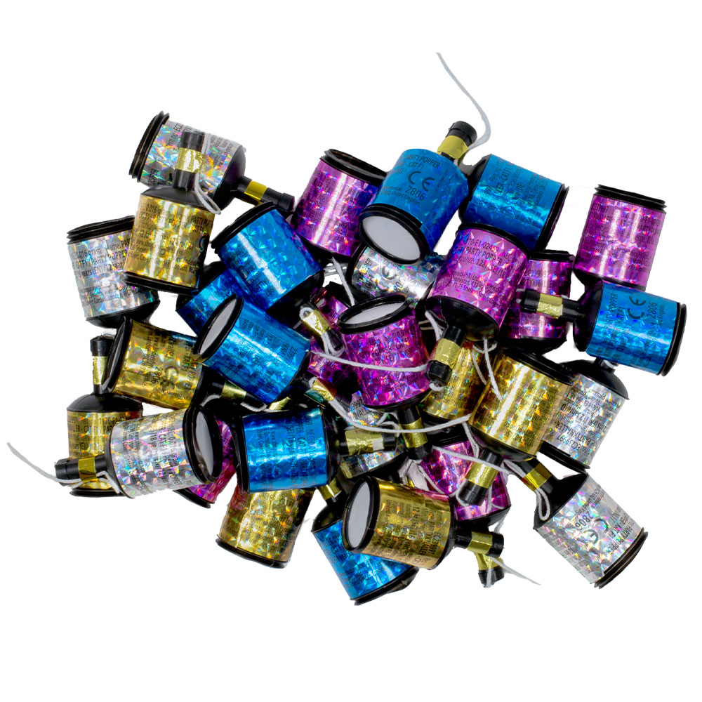 Party Poppers Färg Mix 30-pack