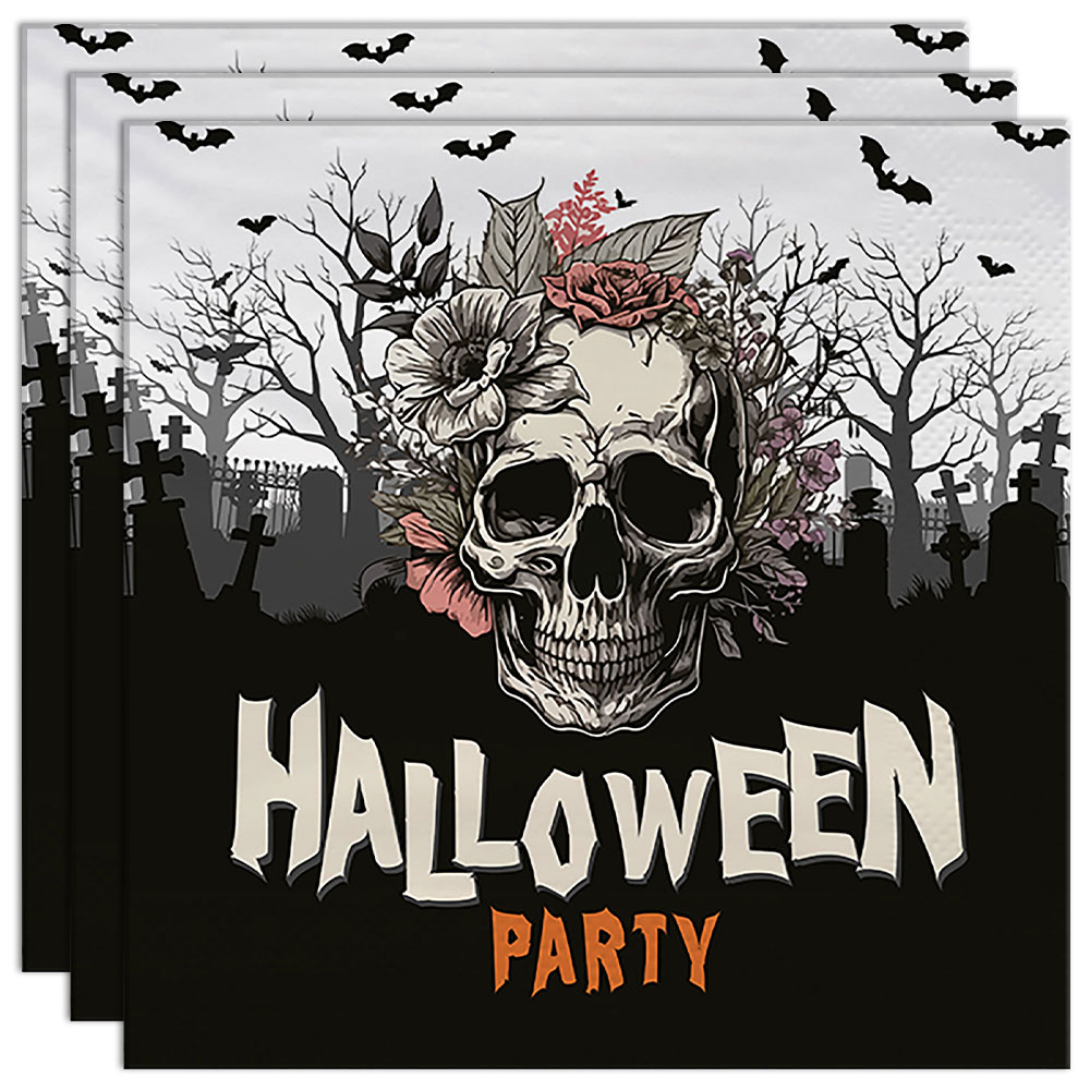 Servetter Dödskalle Halloween Party 12-pack