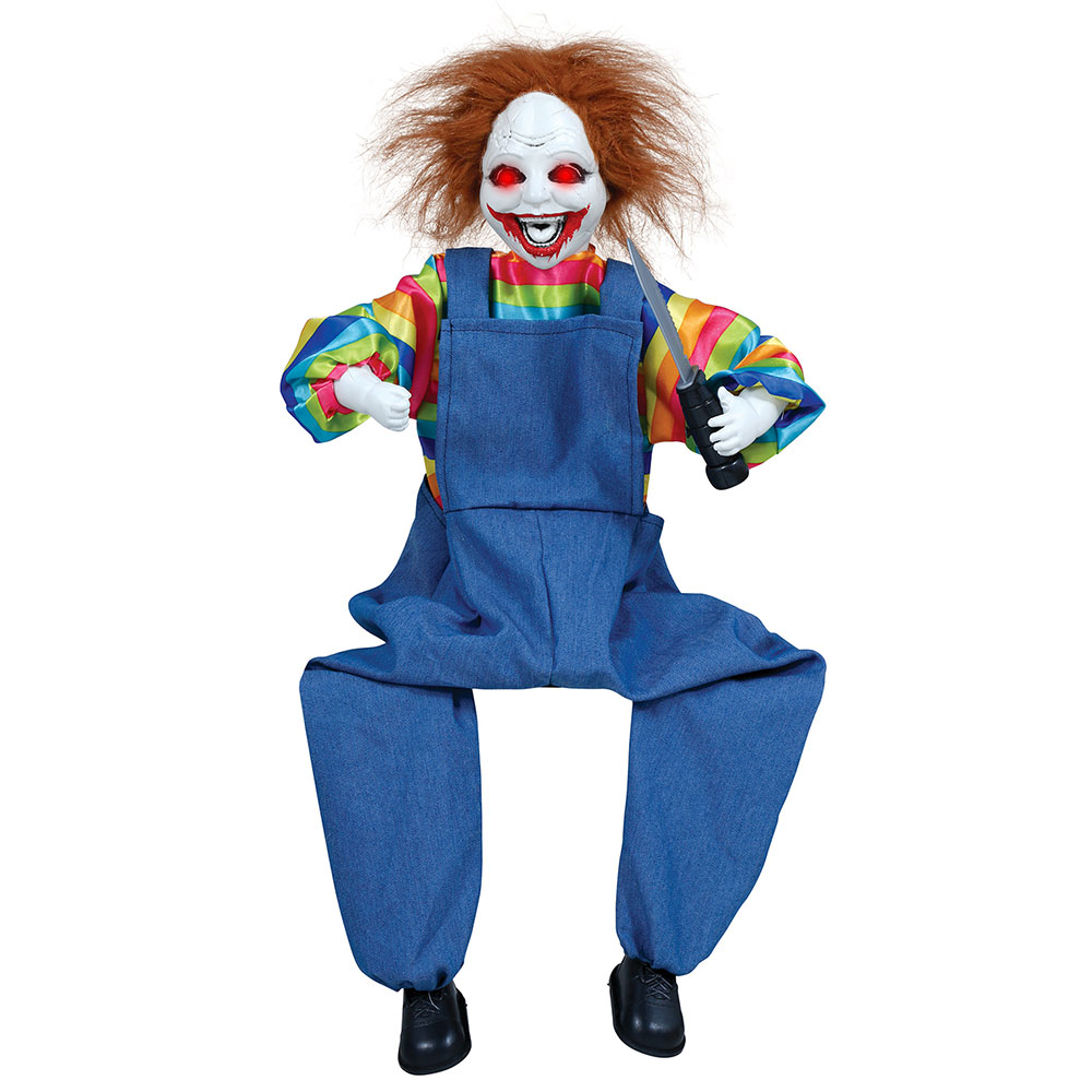 Sittande Animerad Clown 70 cm